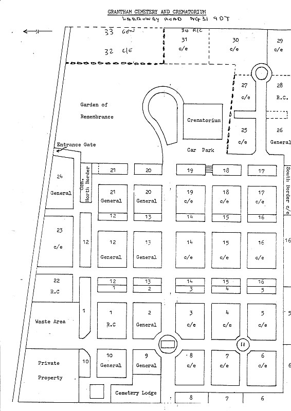Grantham Cemetery Plan